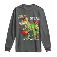 Funny Dinosaur Valentine's Day I Steal Heart Long Sleeve Shirt