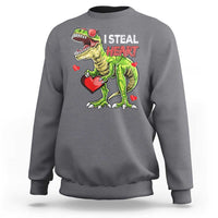 Funny Dinosaur Valentine's Day I Steal Heart Sweatshirt