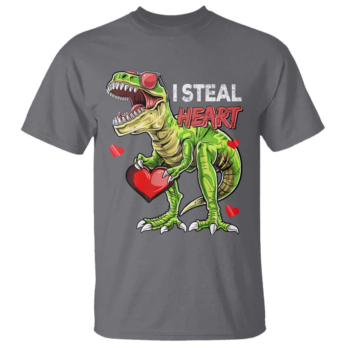 Funny Dinosaur Valentine's Day I Steal Heart T Shirt