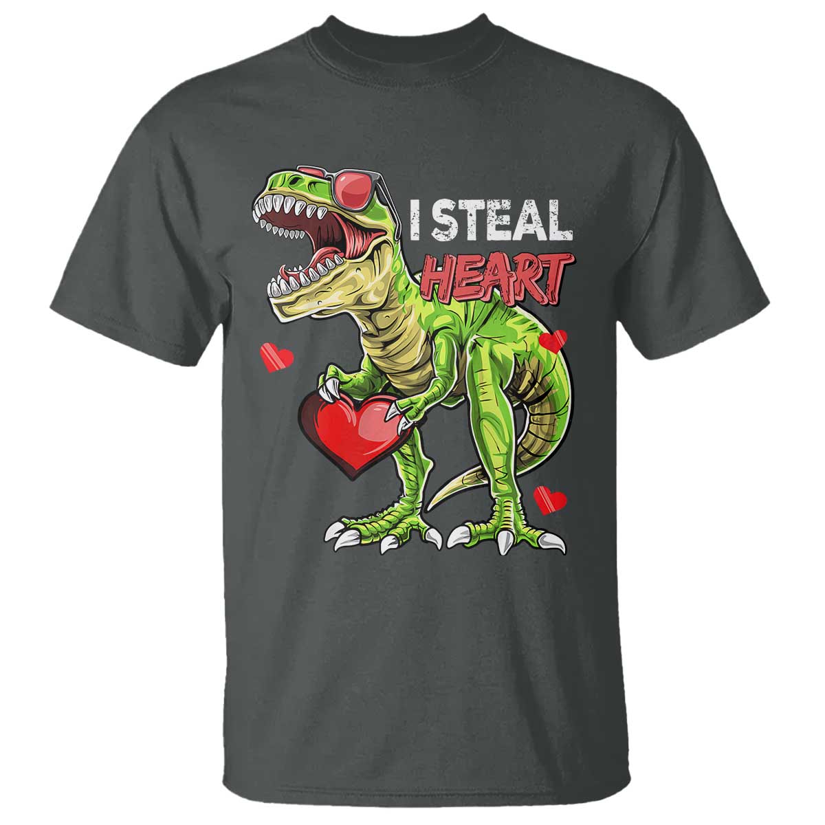 Funny Dinosaur Valentine's Day I Steal Heart T Shirt