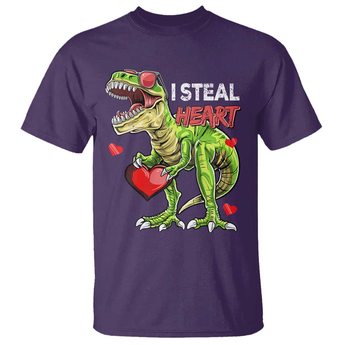 Funny Dinosaur Valentine's Day I Steal Heart T Shirt