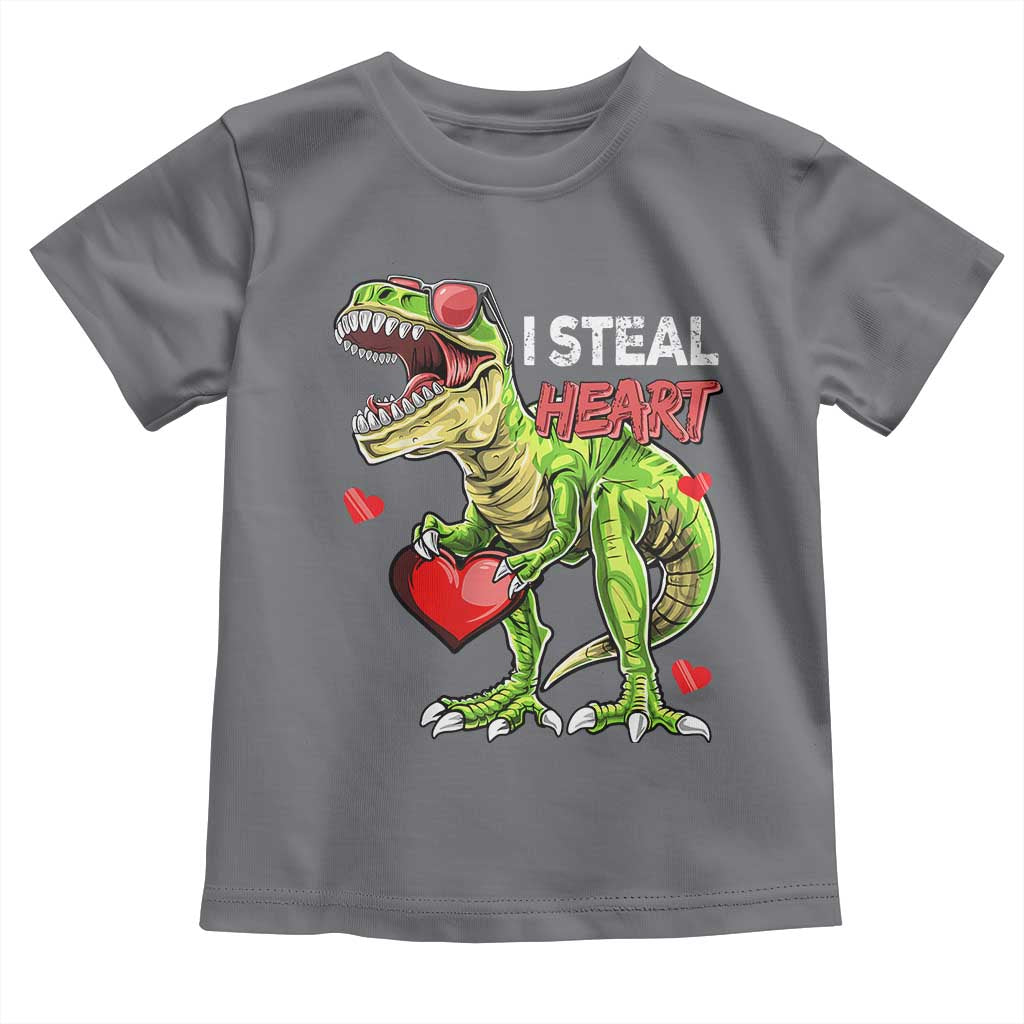 Funny Dinosaur Valentine's Day I Steal Heart Toddler T Shirt