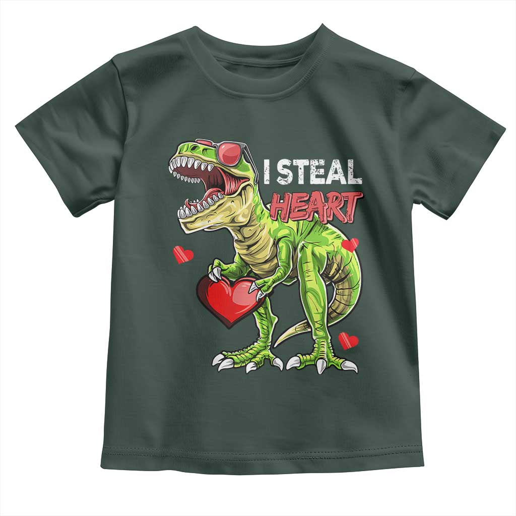 Funny Dinosaur Valentine's Day I Steal Heart Toddler T Shirt