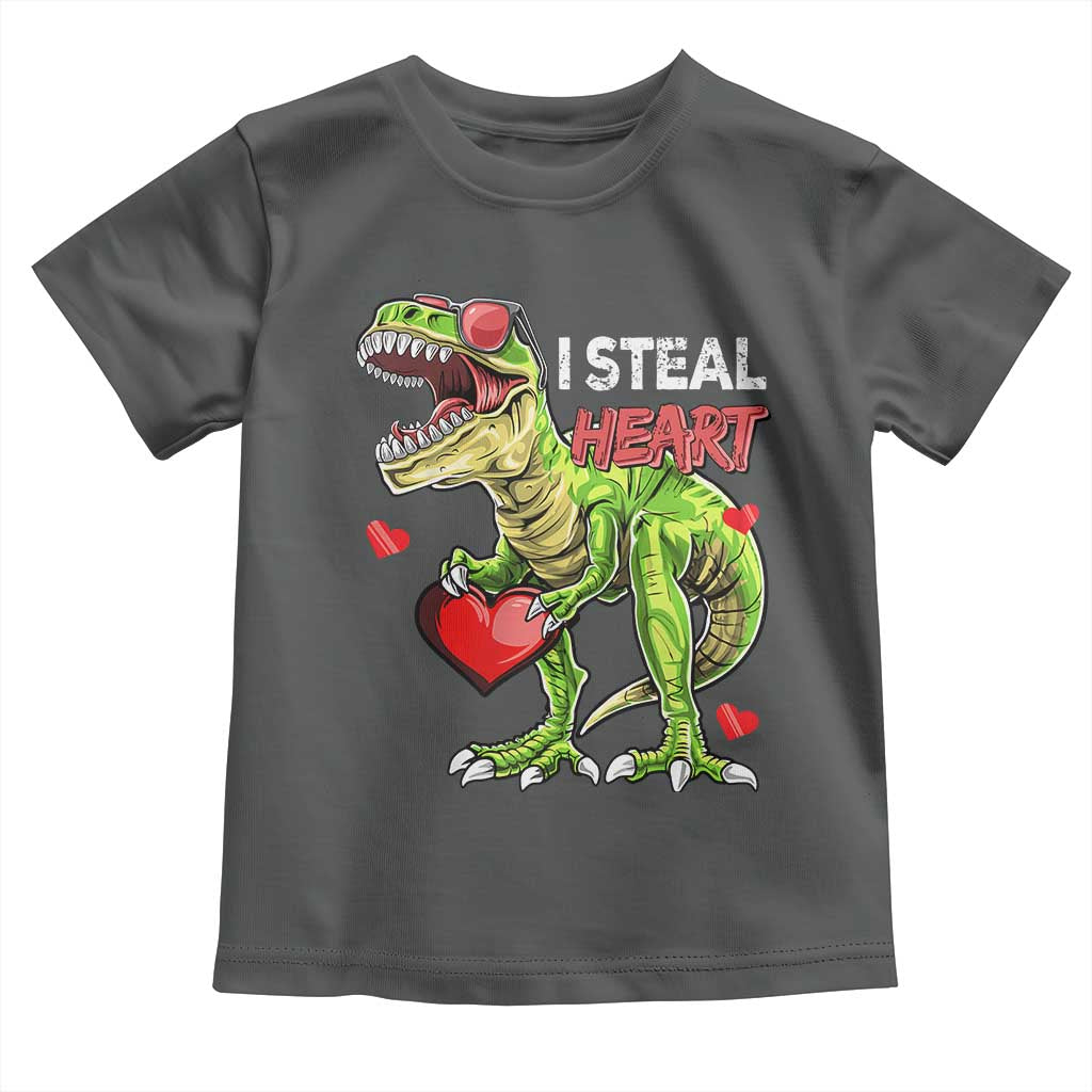 Funny Dinosaur Valentine's Day I Steal Heart Toddler T Shirt