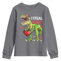 Funny Dinosaur Valentine's Day I Steal Heart Youth Sweatshirt