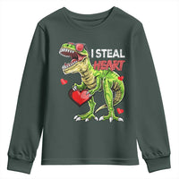 Funny Dinosaur Valentine's Day I Steal Heart Youth Sweatshirt