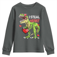 Funny Dinosaur Valentine's Day I Steal Heart Youth Sweatshirt