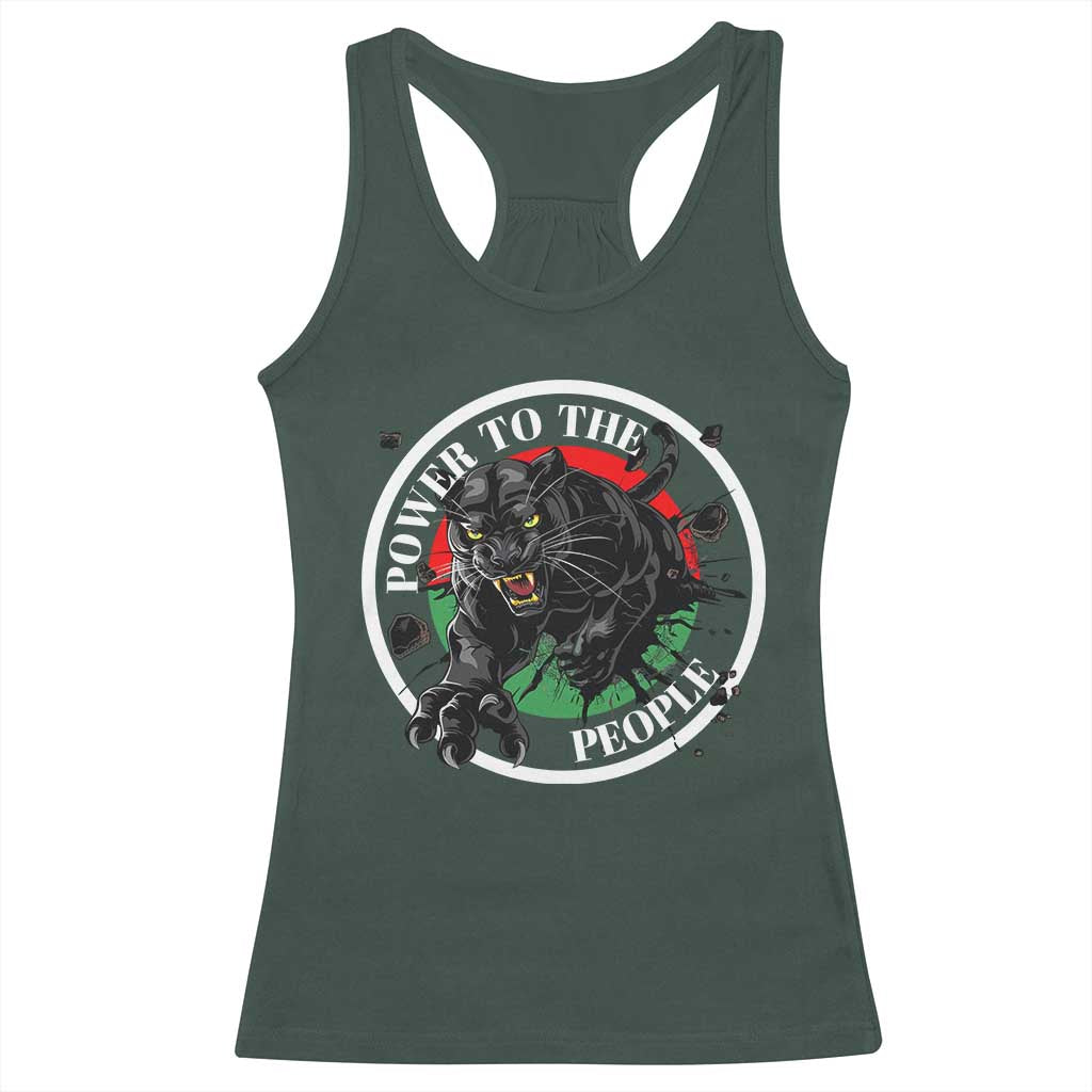 Power To The People Black Panther Party Racerback Tank Top Black History Month
