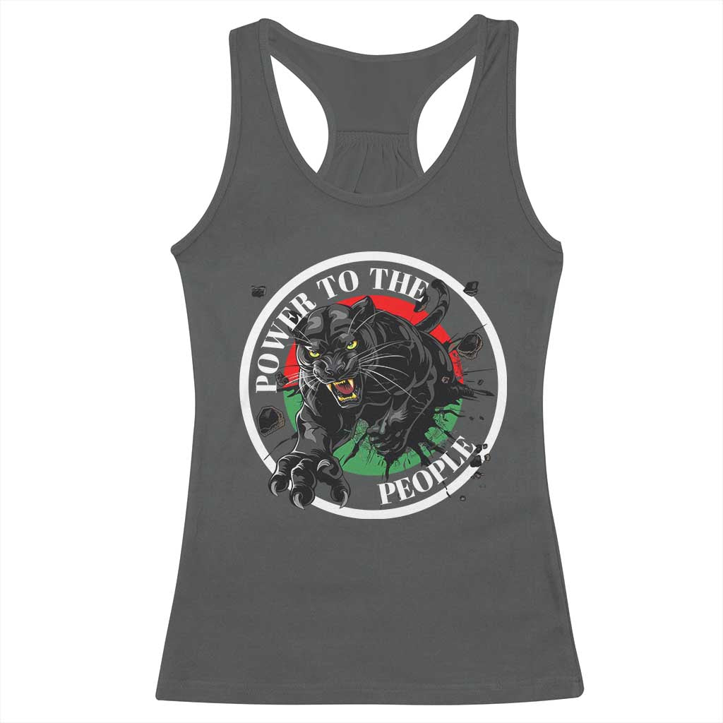 Power To The People Black Panther Party Racerback Tank Top Black History Month