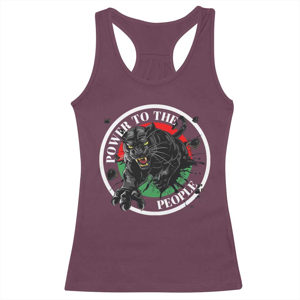 Power To The People Black Panther Party Racerback Tank Top Black History Month