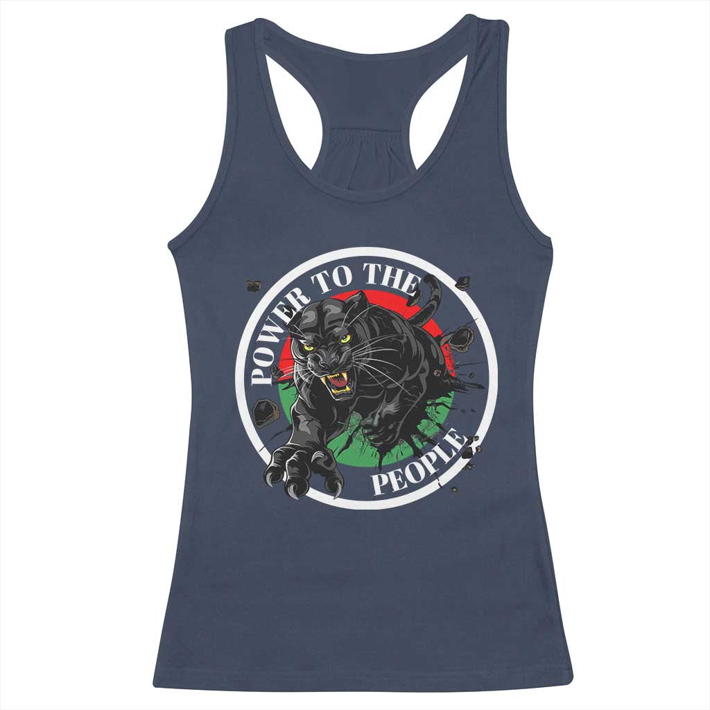 Power To The People Black Panther Party Racerback Tank Top Black History Month