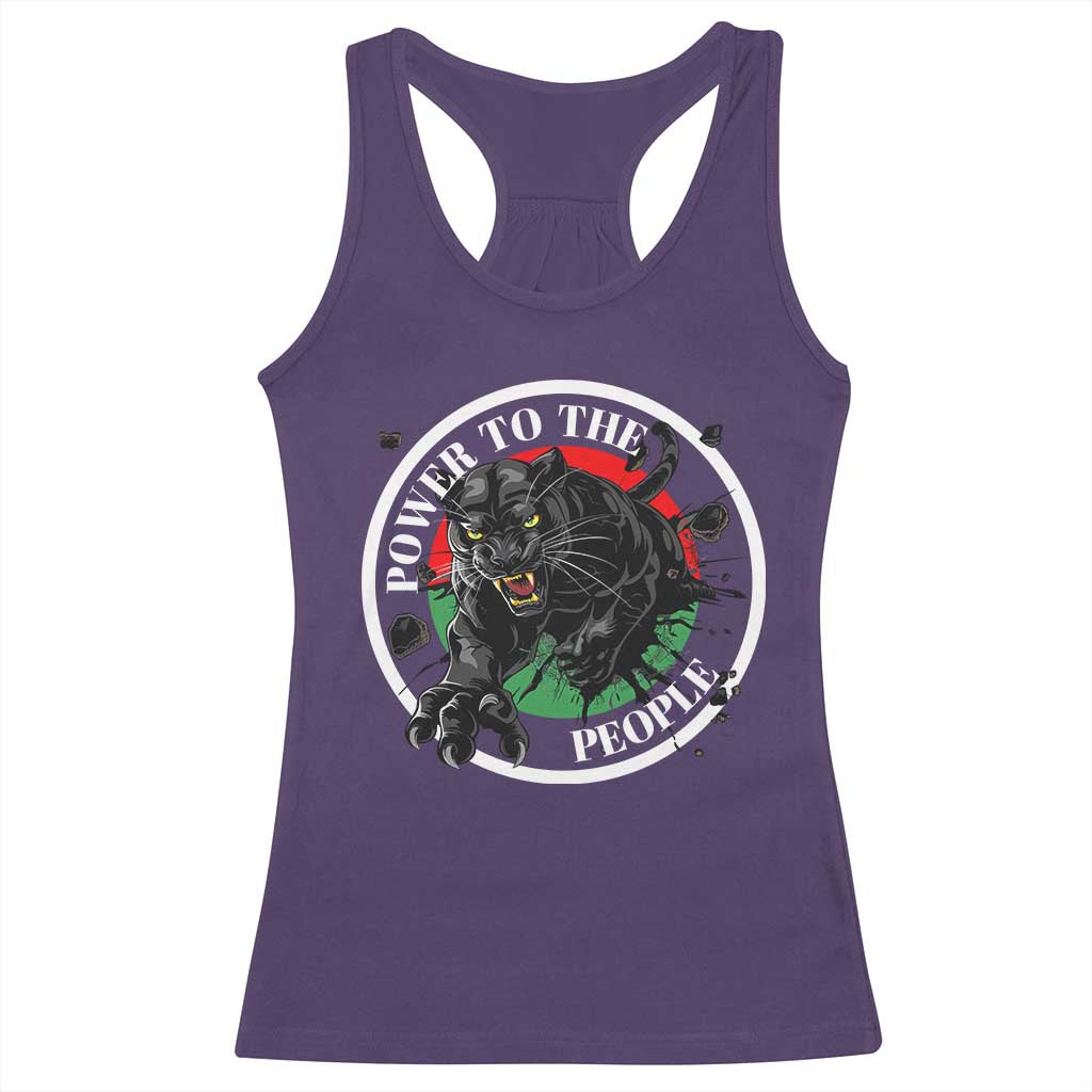 Power To The People Black Panther Party Racerback Tank Top Black History Month