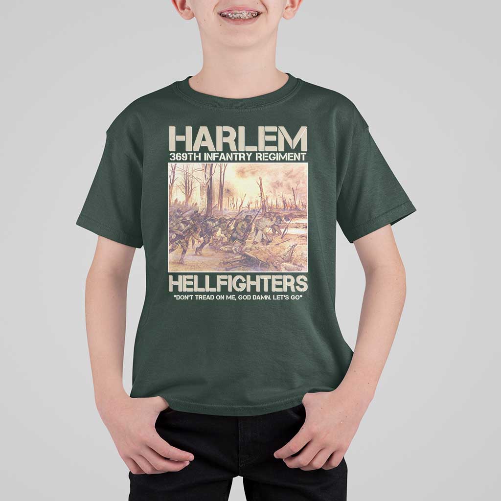 Harlem Hellfighters T Shirt For Kid 369th Infantry Regiment Don't Tread On Me Let's Go Black History Month