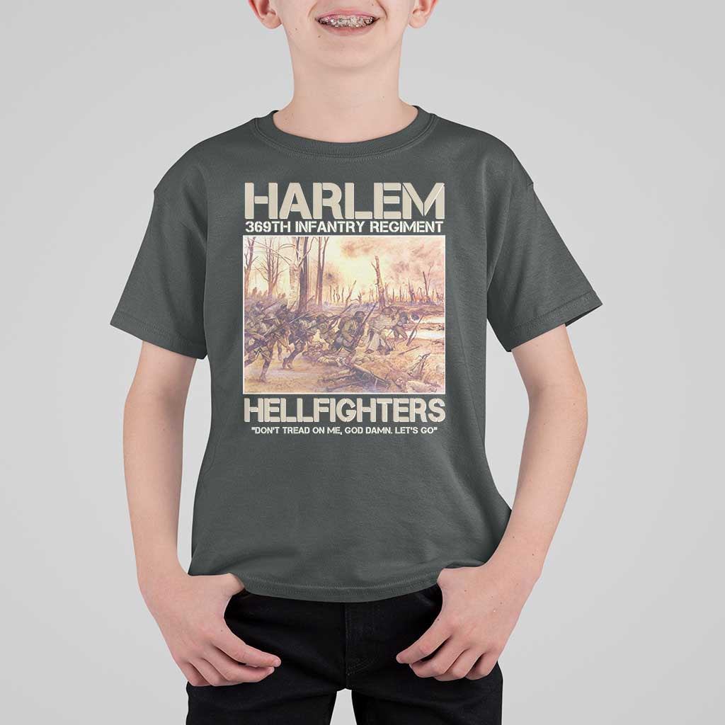 Harlem Hellfighters T Shirt For Kid 369th Infantry Regiment Don't Tread On Me Let's Go Black History Month