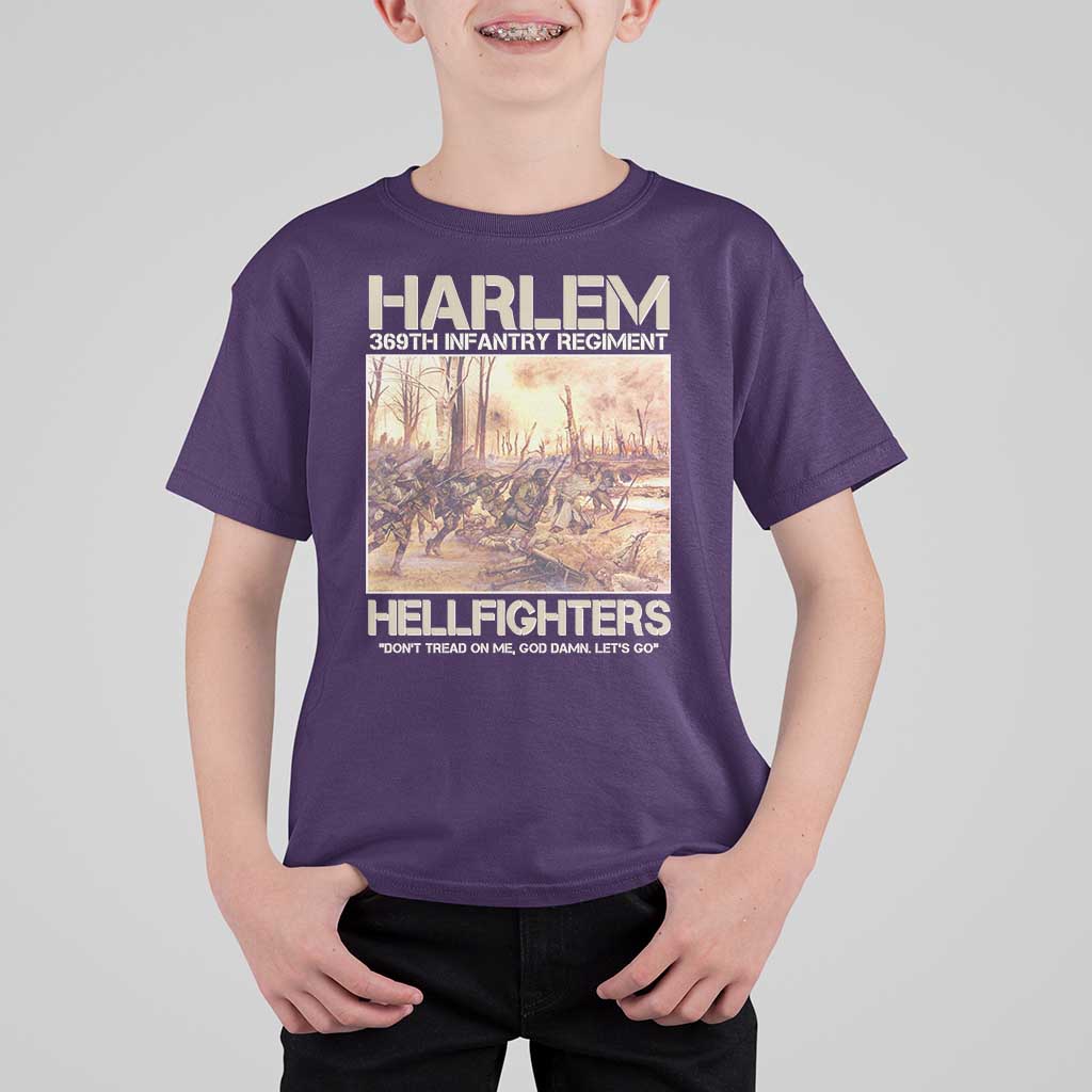 Harlem Hellfighters T Shirt For Kid 369th Infantry Regiment Don't Tread On Me Let's Go Black History Month