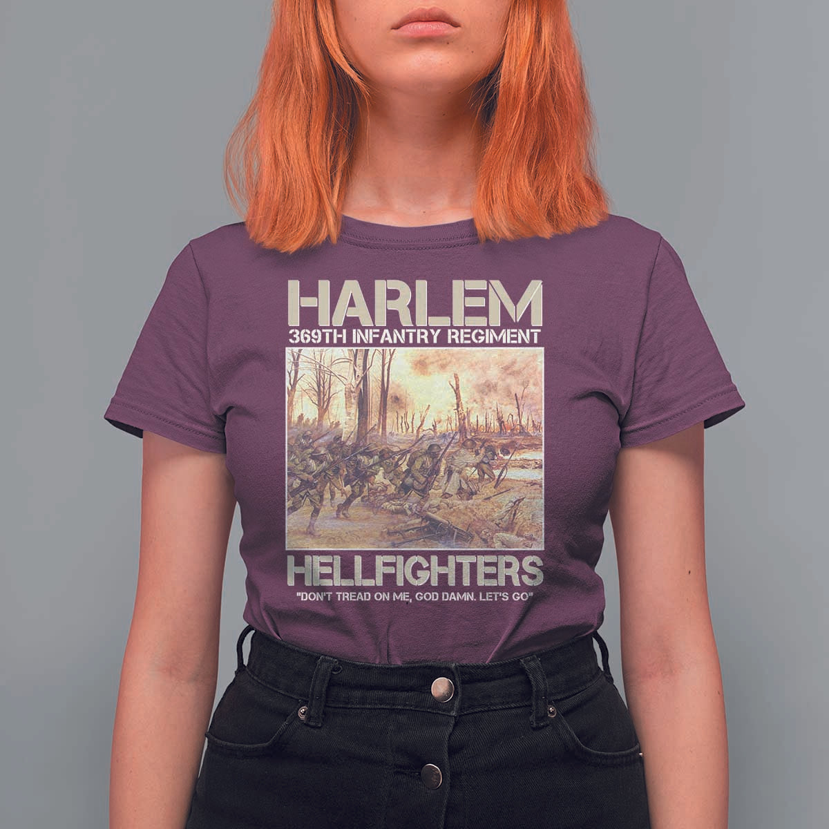 Harlem Hellfighters T Shirt For Women 369th Infantry Regiment Don't Tread On Me Let's Go Black History Month