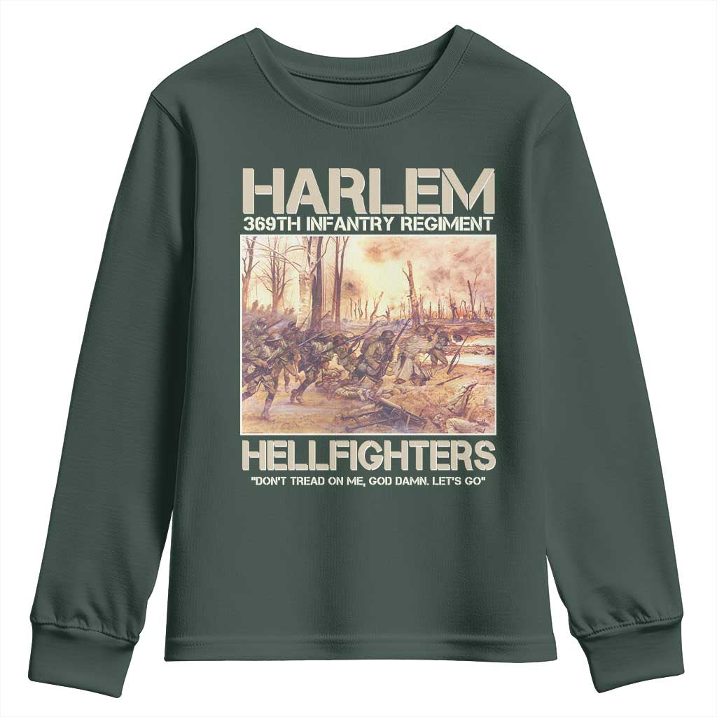 Harlem Hellfighters Youth Sweatshirt 369th Infantry Regiment Don't Tread On Me Let's Go Black History Month