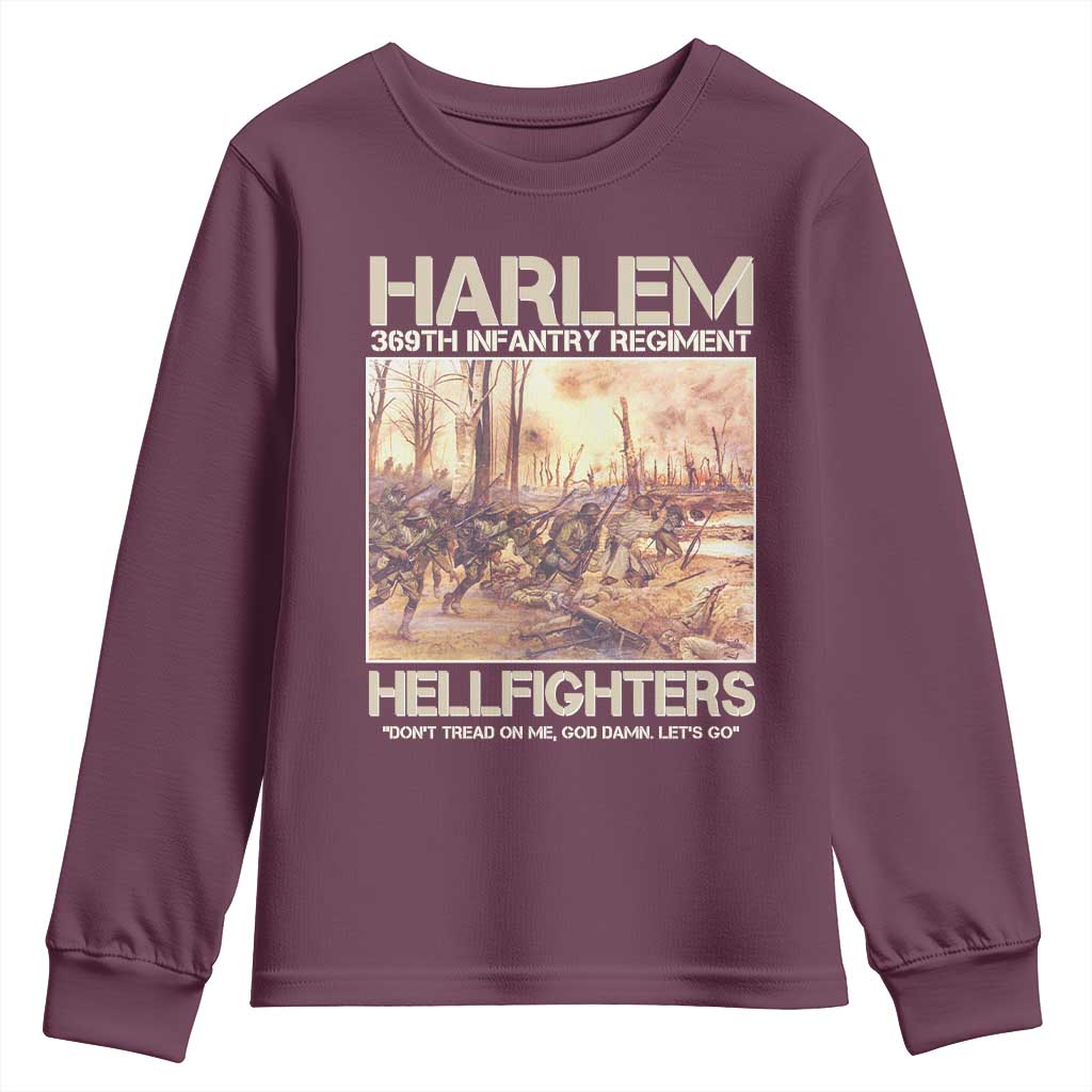 Harlem Hellfighters Youth Sweatshirt 369th Infantry Regiment Don't Tread On Me Let's Go Black History Month