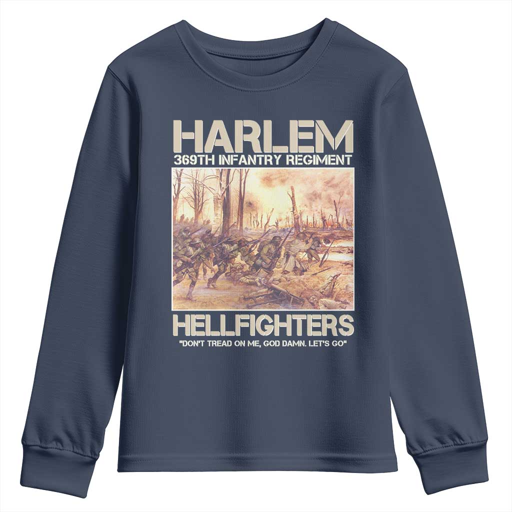 Harlem Hellfighters Youth Sweatshirt 369th Infantry Regiment Don't Tread On Me Let's Go Black History Month
