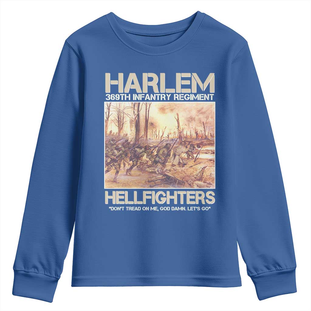 Harlem Hellfighters Youth Sweatshirt 369th Infantry Regiment Don't Tread On Me Let's Go Black History Month