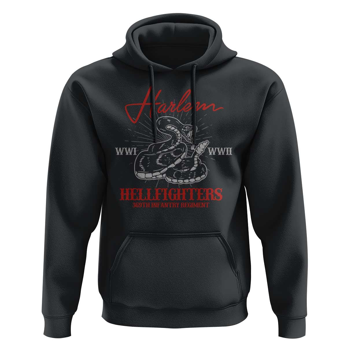 Harlem Hellfighters Hoodie 369th Infantry Regiment Black Snake Black History Month