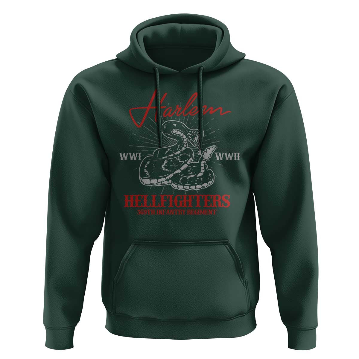 Harlem Hellfighters Hoodie 369th Infantry Regiment Black Snake Black History Month