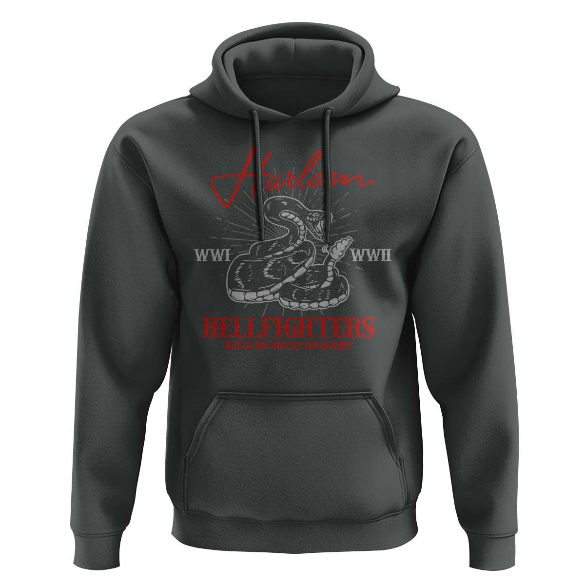 Harlem Hellfighters Hoodie 369th Infantry Regiment Black Snake Black History Month