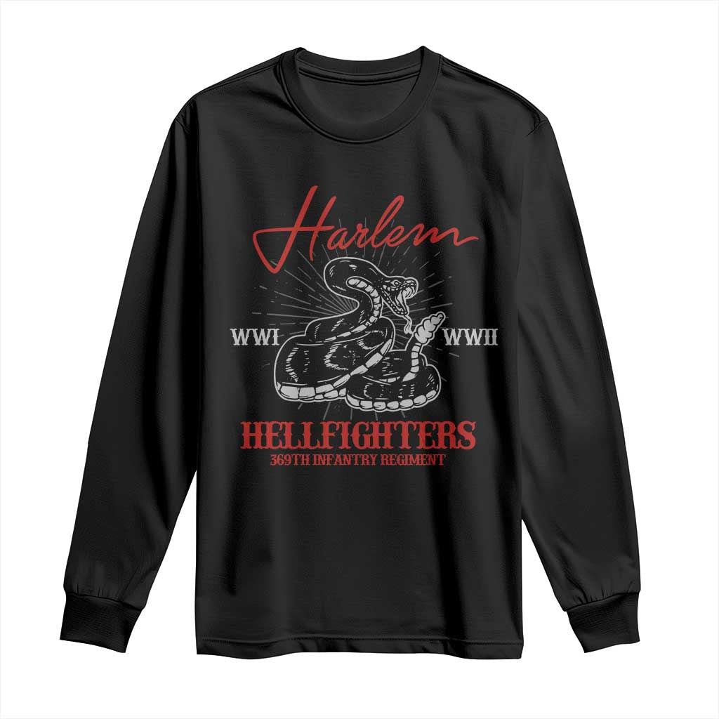 Harlem Hellfighters Long Sleeve Shirt 369th Infantry Regiment Black Snake Black History Month
