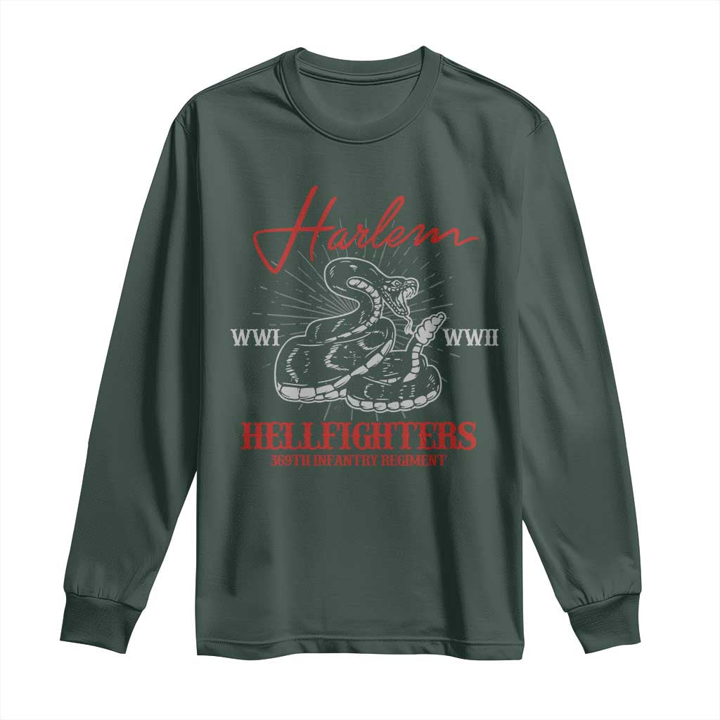 Harlem Hellfighters Long Sleeve Shirt 369th Infantry Regiment Black Snake Black History Month