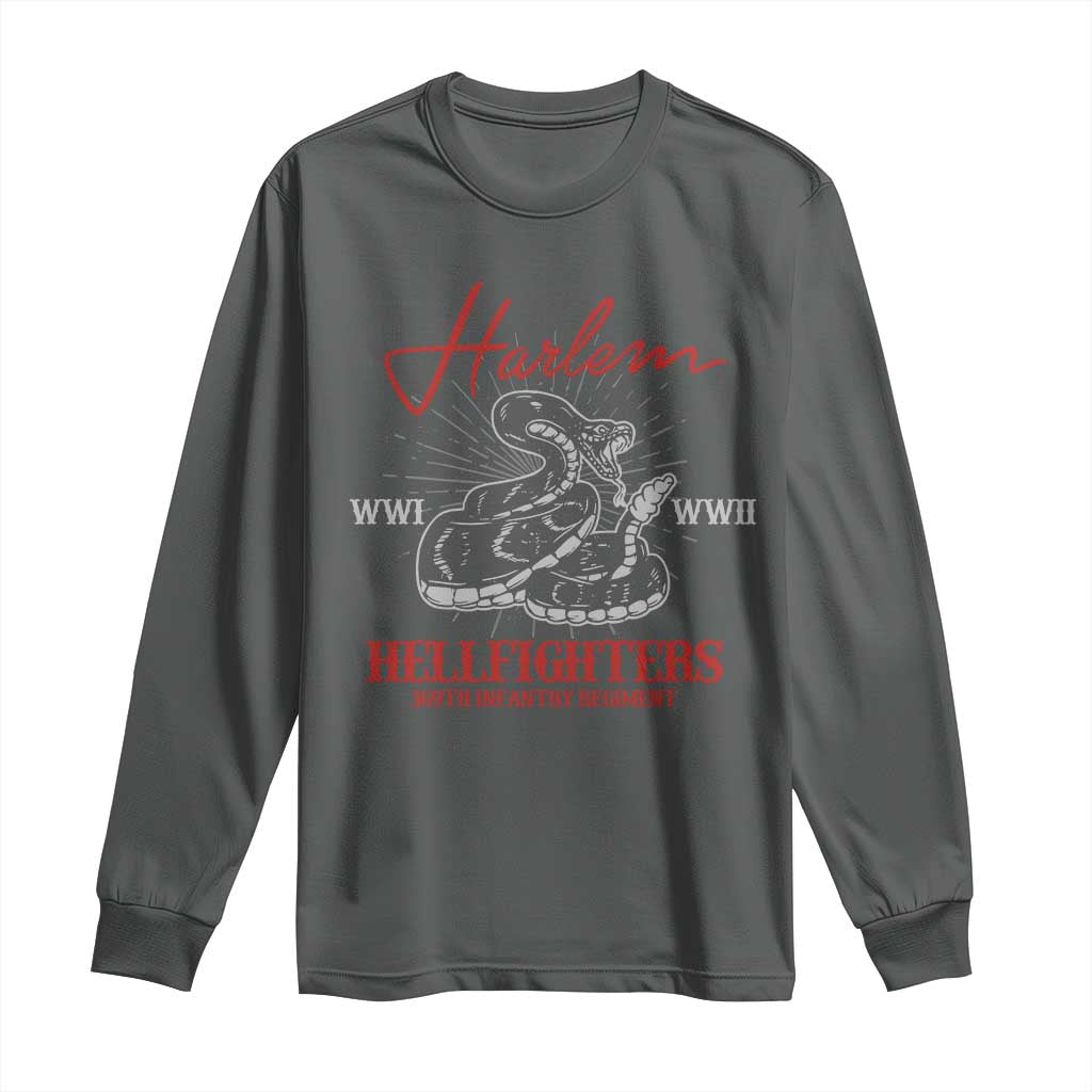 Harlem Hellfighters Long Sleeve Shirt 369th Infantry Regiment Black Snake Black History Month