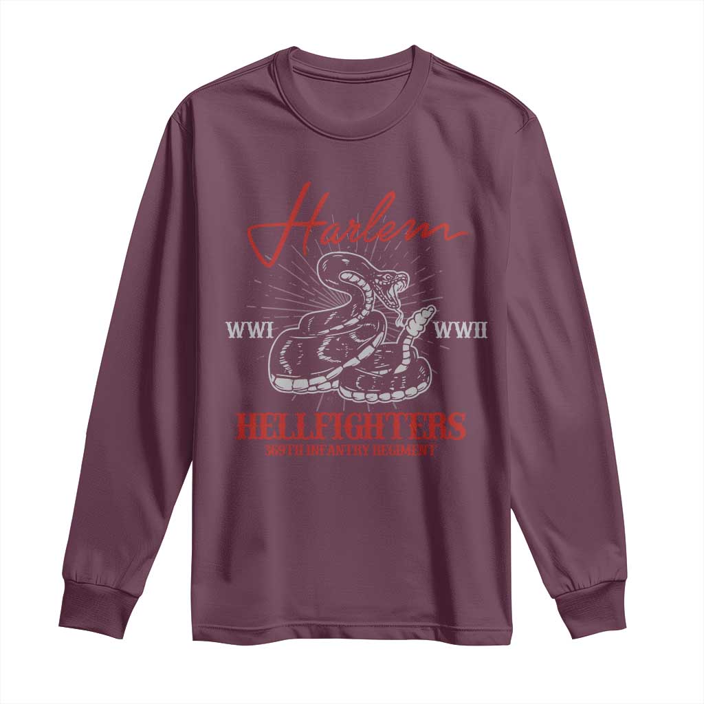 Harlem Hellfighters Long Sleeve Shirt 369th Infantry Regiment Black Snake Black History Month