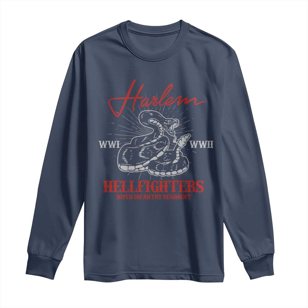 Harlem Hellfighters Long Sleeve Shirt 369th Infantry Regiment Black Snake Black History Month
