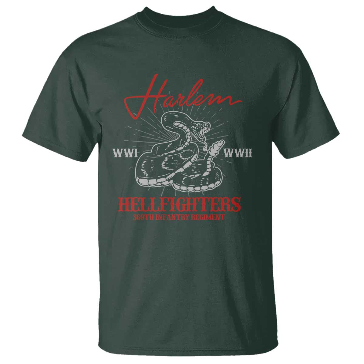 Harlem Hellfighters T Shirt 369th Infantry Regiment Black Snake Black History Month
