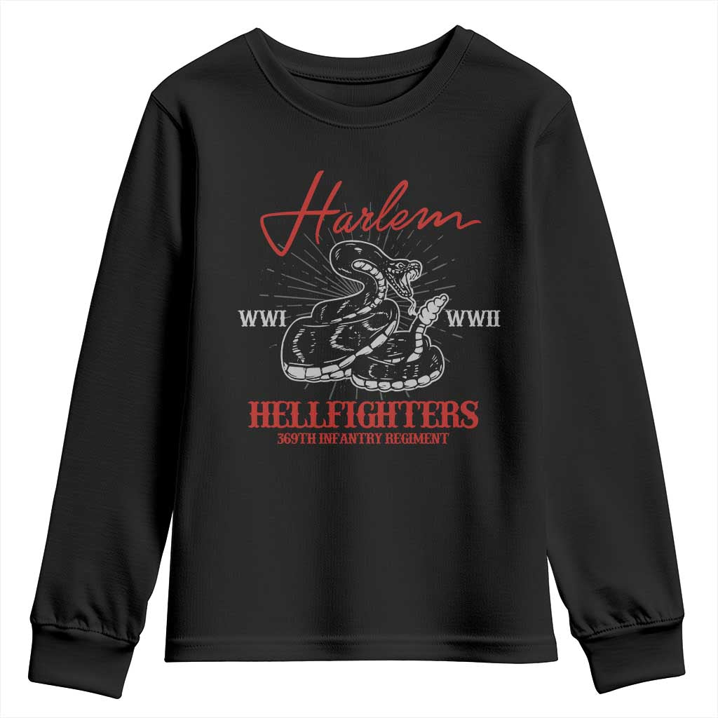 Harlem Hellfighters Youth Sweatshirt 369th Infantry Regiment Black Snake Black History Month