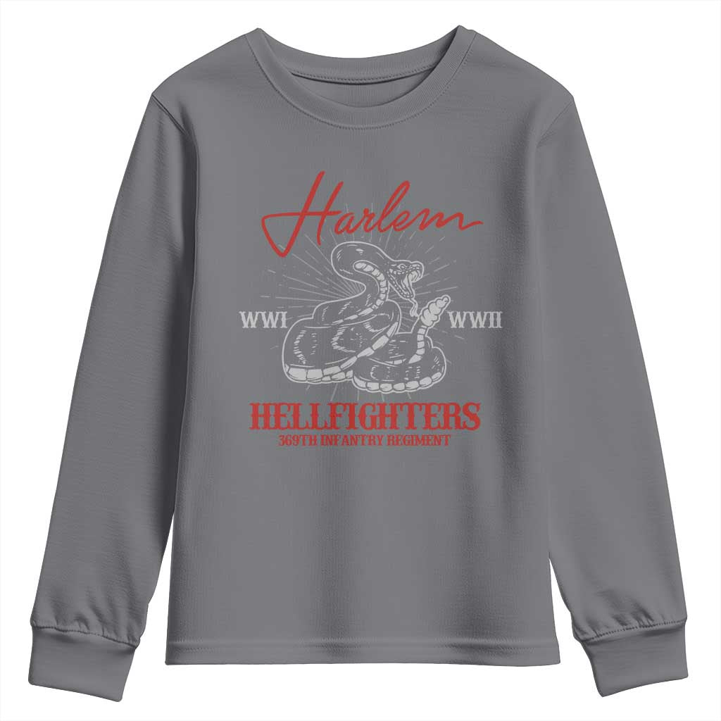 Harlem Hellfighters Youth Sweatshirt 369th Infantry Regiment Black Snake Black History Month