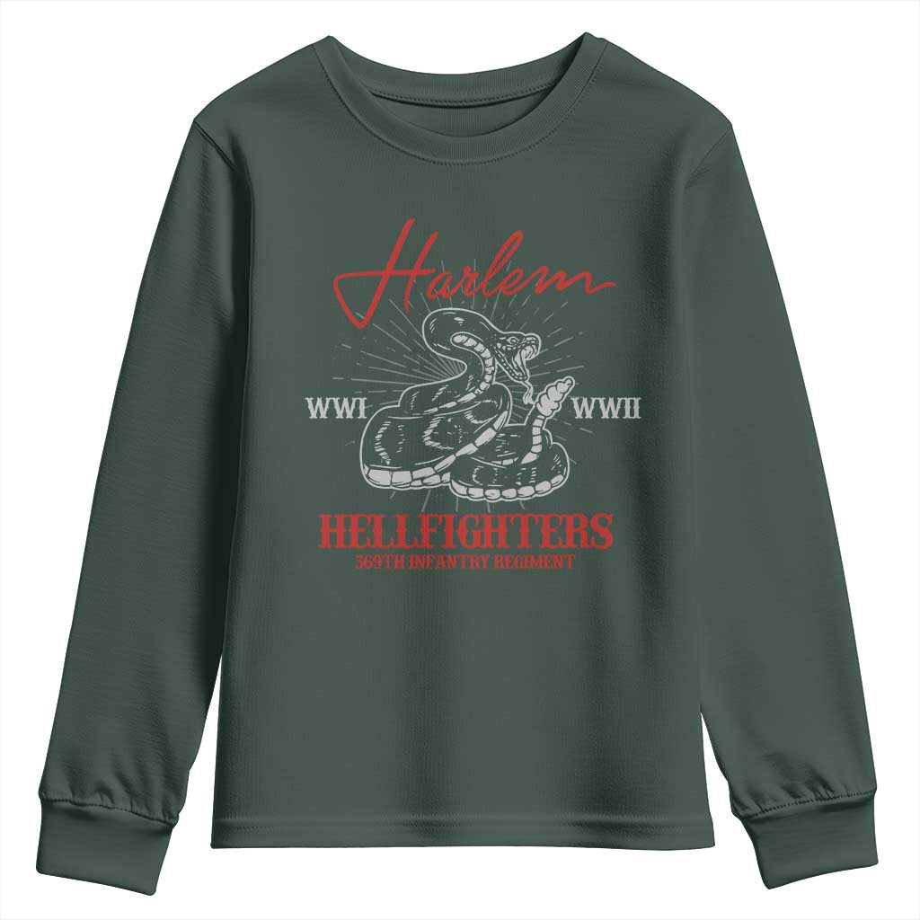 Harlem Hellfighters Youth Sweatshirt 369th Infantry Regiment Black Snake Black History Month