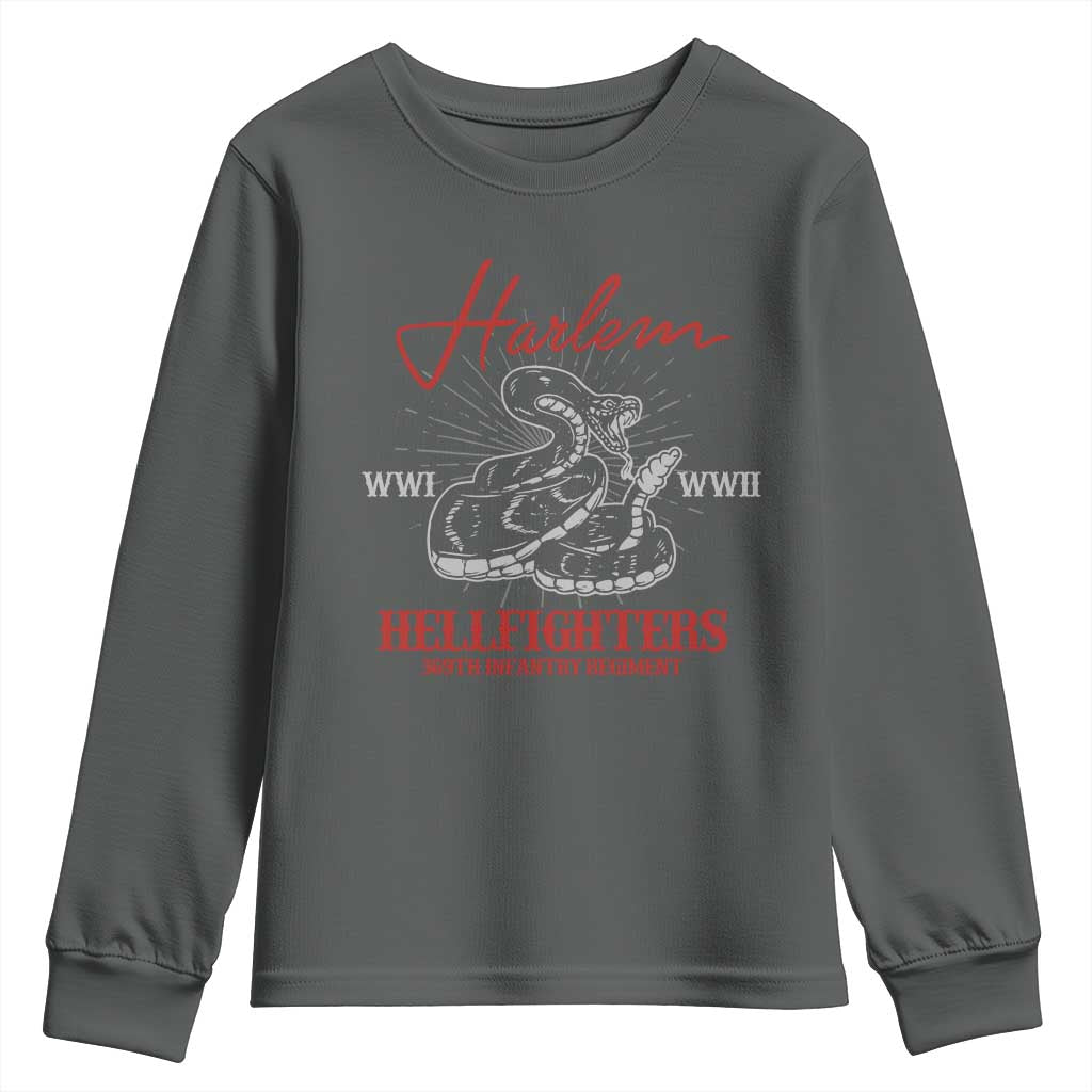 Harlem Hellfighters Youth Sweatshirt 369th Infantry Regiment Black Snake Black History Month
