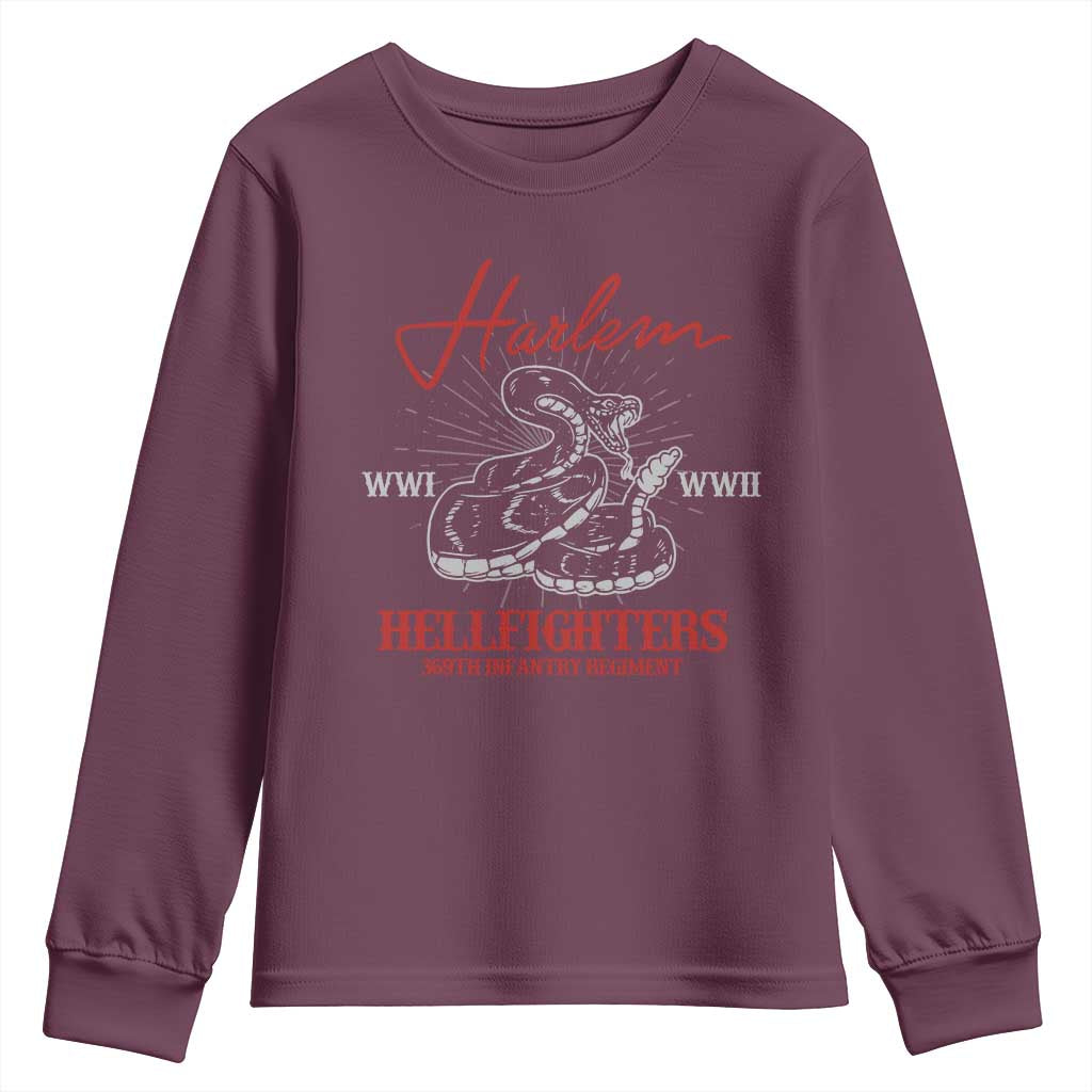 Harlem Hellfighters Youth Sweatshirt 369th Infantry Regiment Black Snake Black History Month