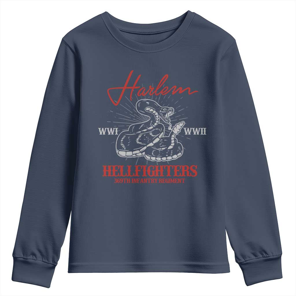 Harlem Hellfighters Youth Sweatshirt 369th Infantry Regiment Black Snake Black History Month