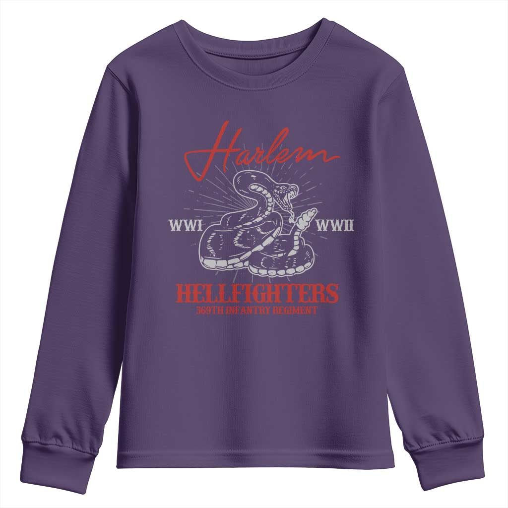 Harlem Hellfighters Youth Sweatshirt 369th Infantry Regiment Black Snake Black History Month