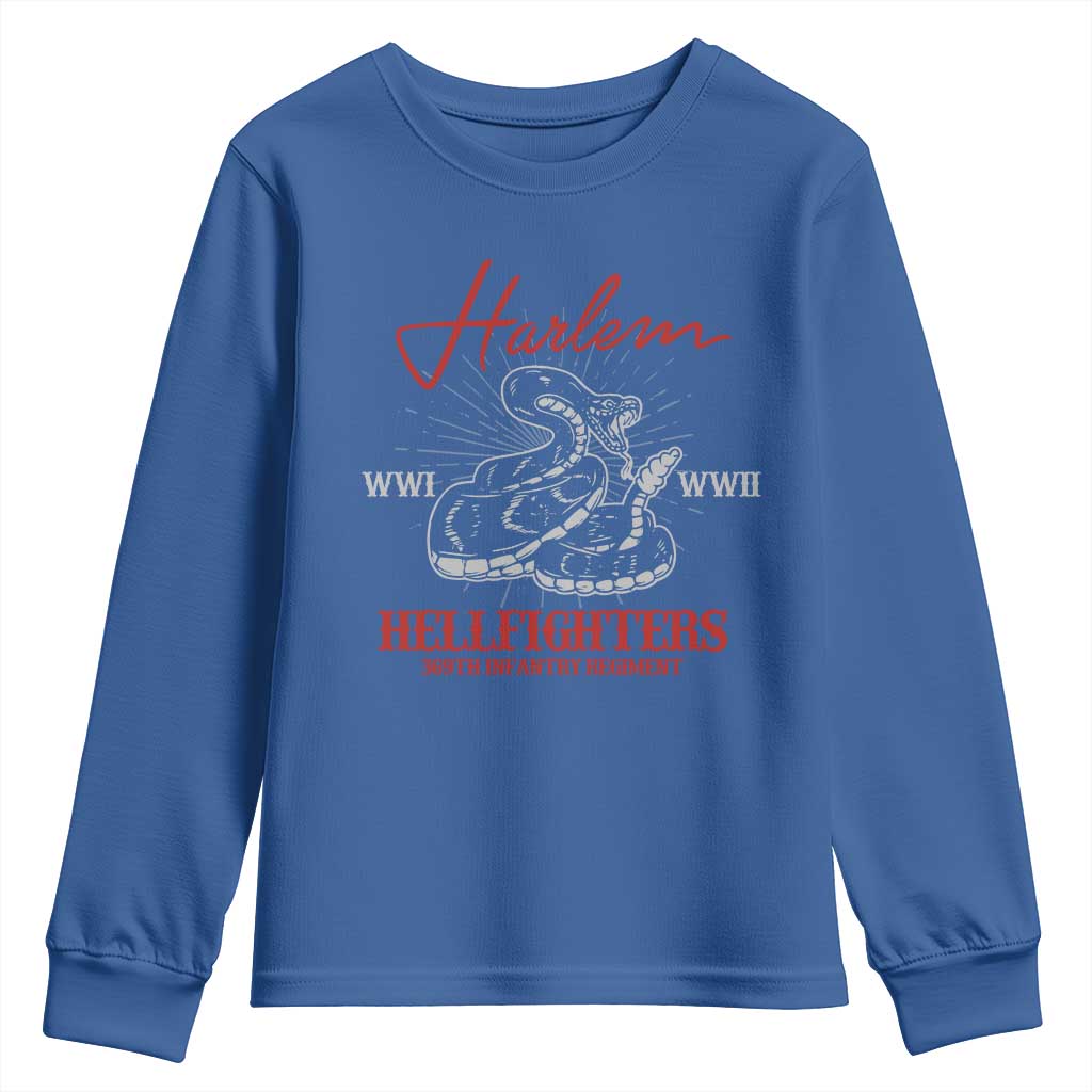 Harlem Hellfighters Youth Sweatshirt 369th Infantry Regiment Black Snake Black History Month