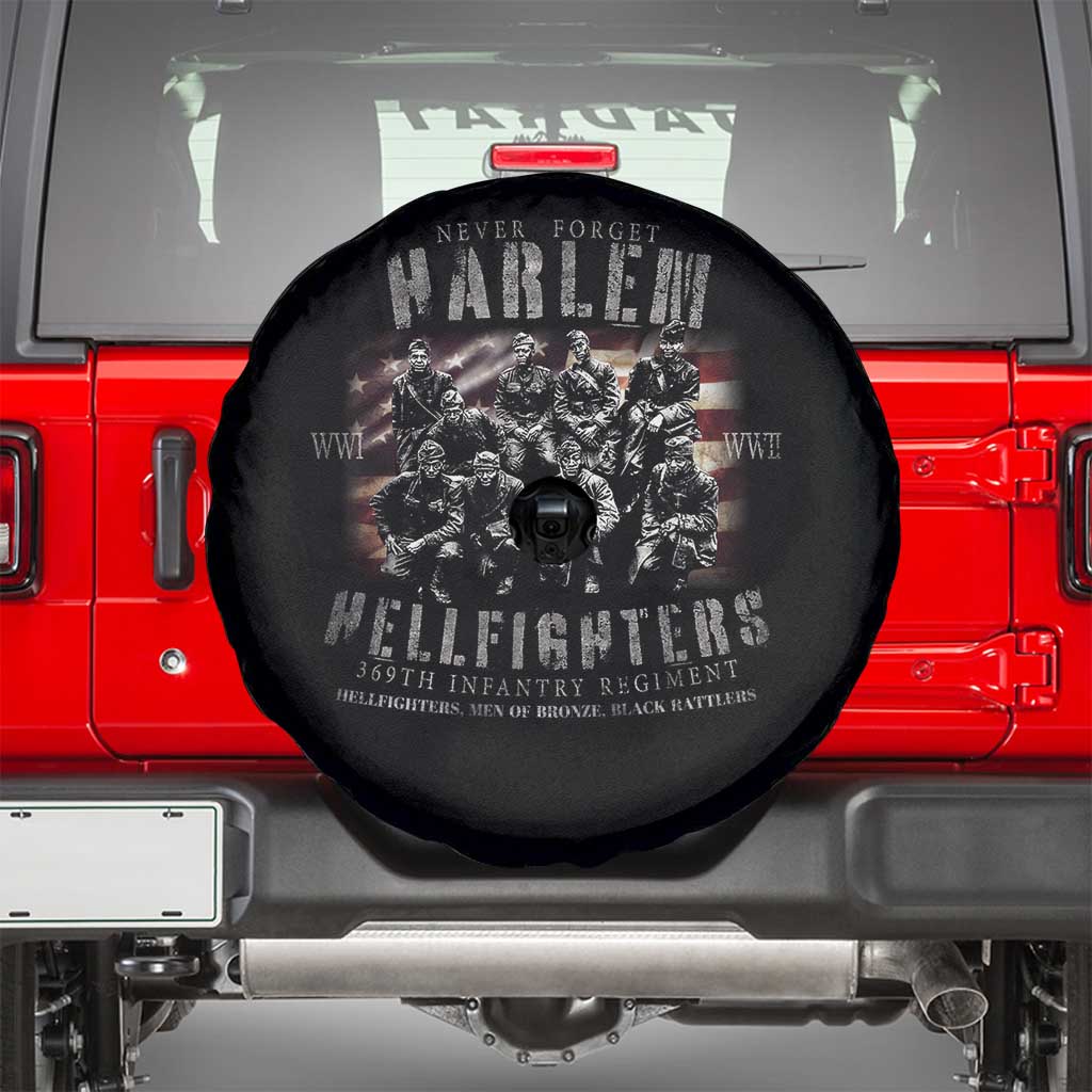 Never Forget Harlem Hellfighters Spare Tire Cover Vintage American Flag