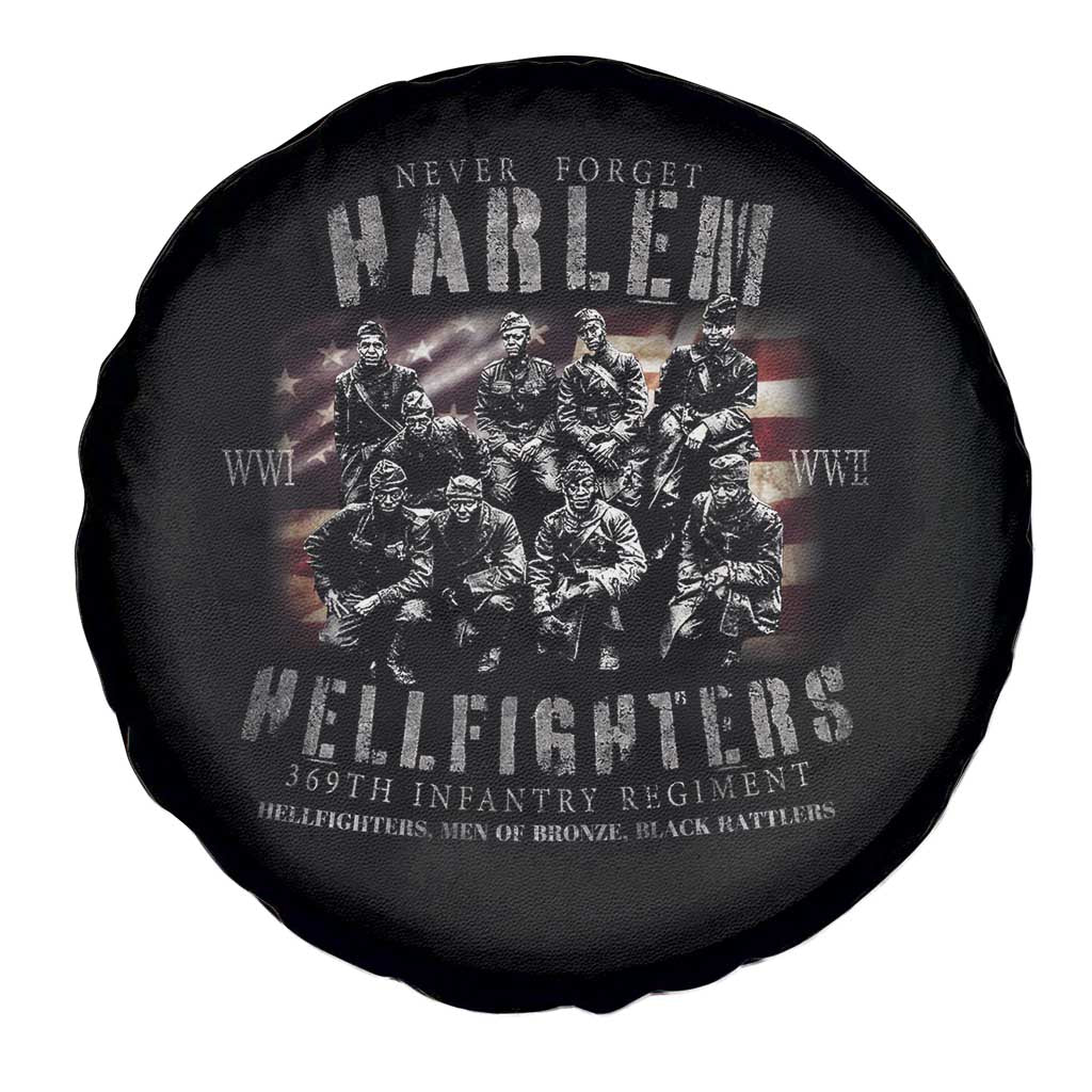 Never Forget Harlem Hellfighters Spare Tire Cover Vintage American Flag