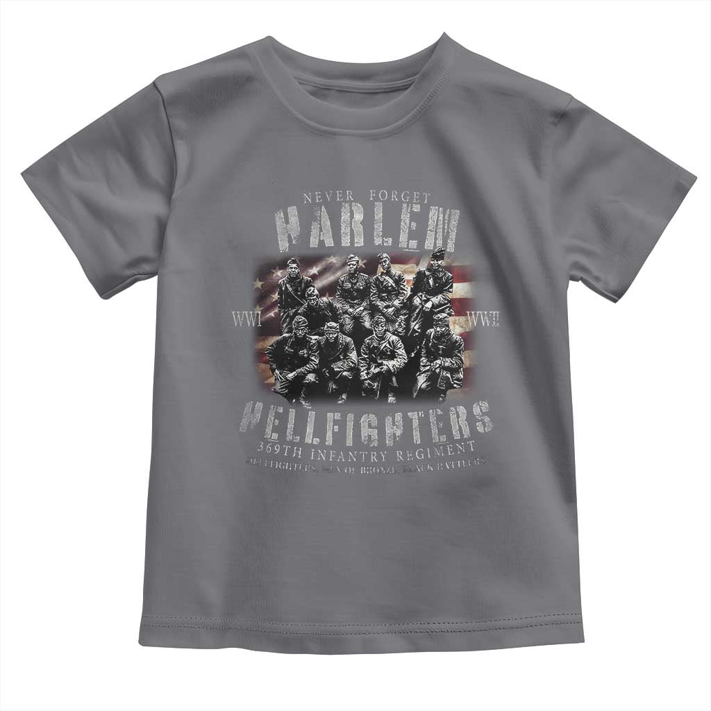 Never Forget Harlem Hellfighters Toddler T Shirt Vintage American Flag