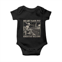 Heart Says Pit Knees Say Balcony Baby Onesie Funny Concert Quote - Wonder Print Shop