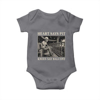 Heart Says Pit Knees Say Balcony Baby Onesie Funny Concert Quote - Wonder Print Shop