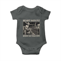 Heart Says Pit Knees Say Balcony Baby Onesie Funny Concert Quote - Wonder Print Shop