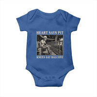 Heart Says Pit Knees Say Balcony Baby Onesie Funny Concert Quote - Wonder Print Shop
