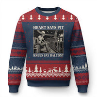 Heart Says Pit Knees Say Balcony Ugly Christmas Sweater Funny Concert Quote - Wonder Print Shop