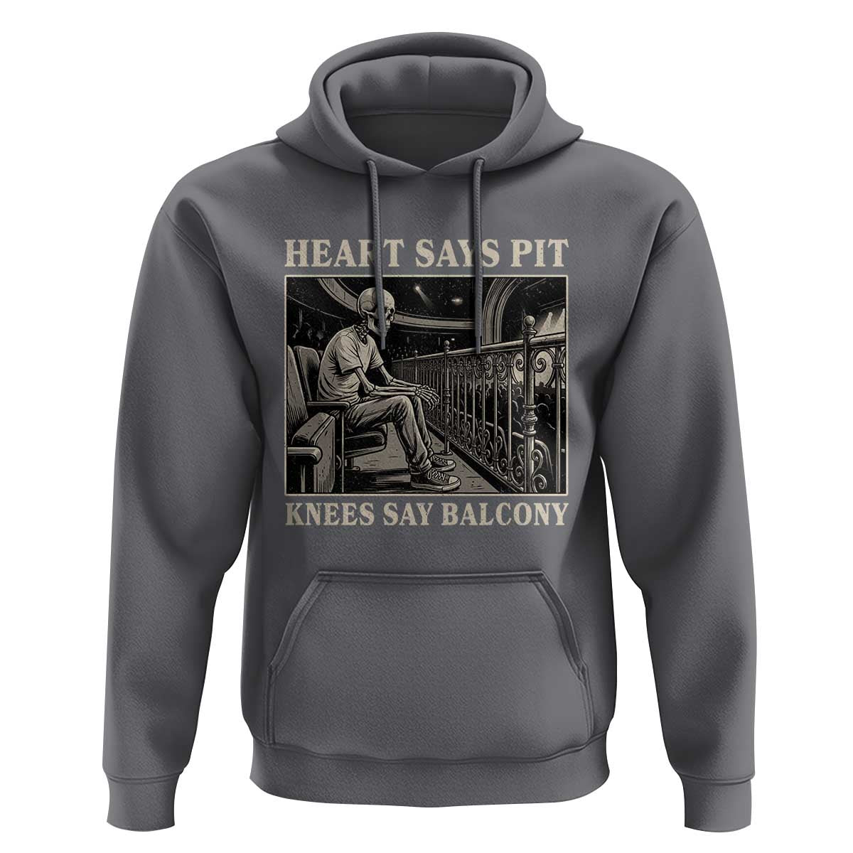 Heart Says Pit Knees Say Balcony Hoodie Funny Concert Quote - Wonder Print Shop